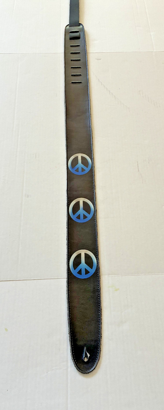 Blue Peace Sign Guitar Strap