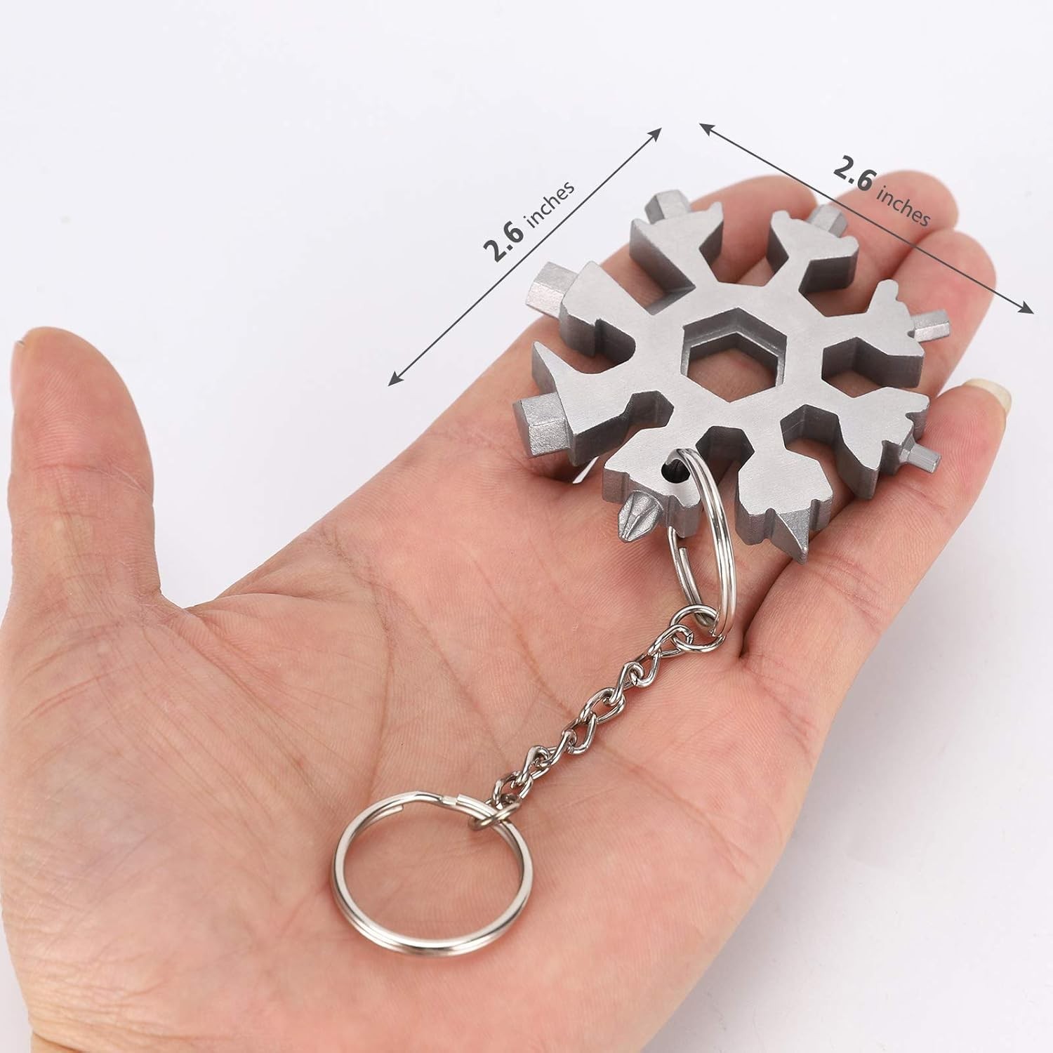 DOOGAXOO 18-in-1 Snowflake Multi Tool,Function Stainless Steel Sliver, Sliver