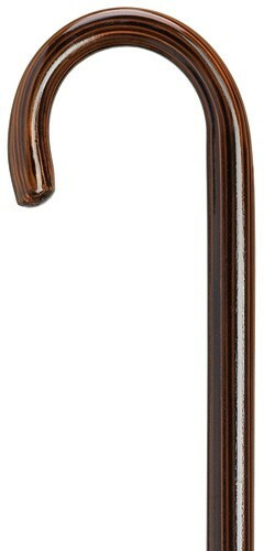 Men's Exquisite Ebony Finish Crook Handle Northern Ash Solid Wood Walking Cane