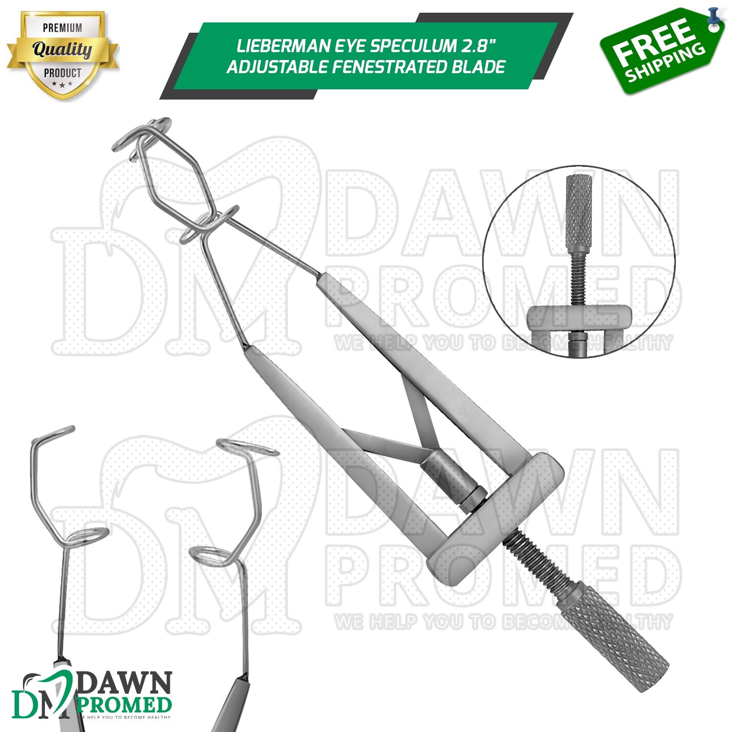 Lieberman Eye Speculum Adjustable Fenestrated Blade Ophthalmology Instruments