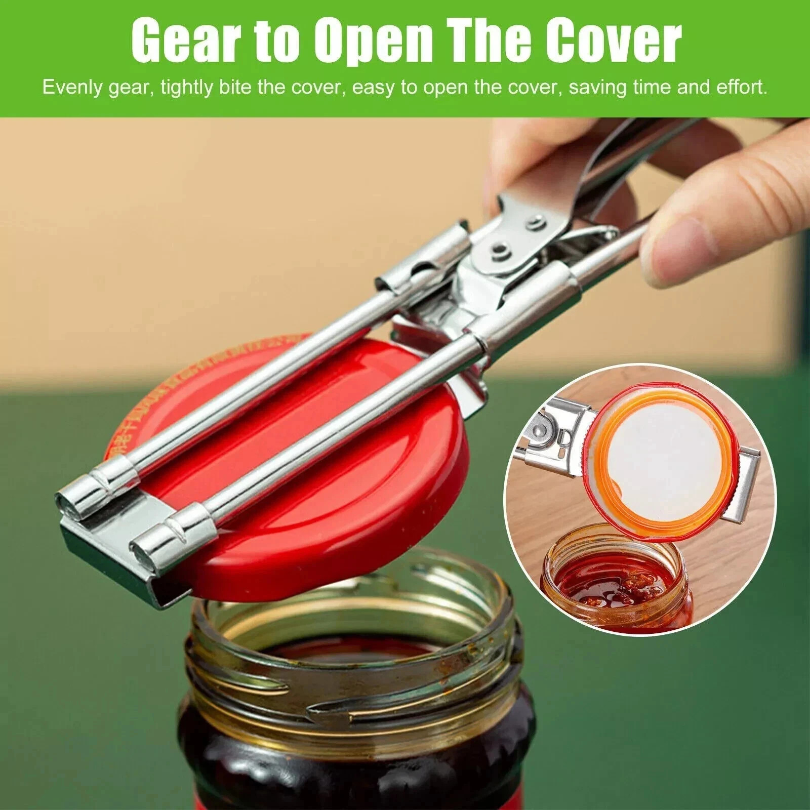Jar Opener for Seniors Adjustable Stainless Steel Arthritis Jar & Bottle Opener