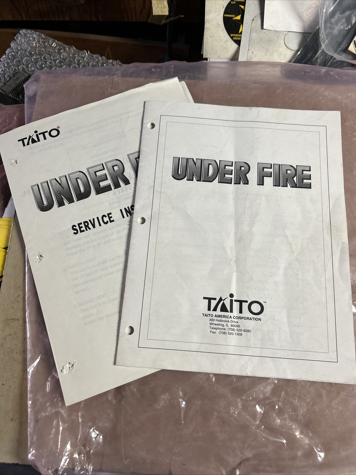 Vintage Originsl UNDER FIRE TAITO    arcade Video game manual