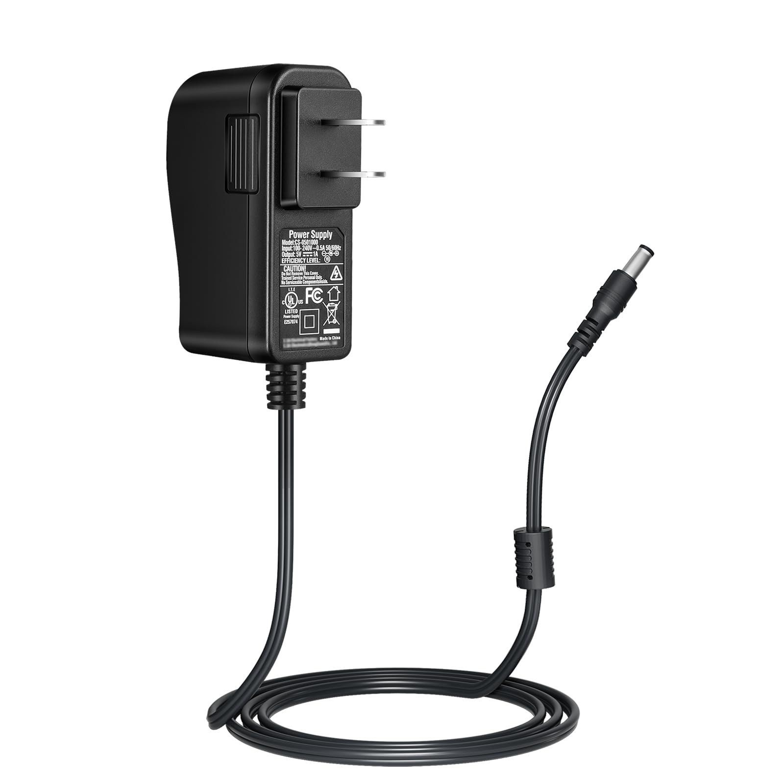 5V 1A Power Supply Adapter 5W, AC 100V-240V to DC 5 Volt 1Amp Plug 5.5mm x 2....