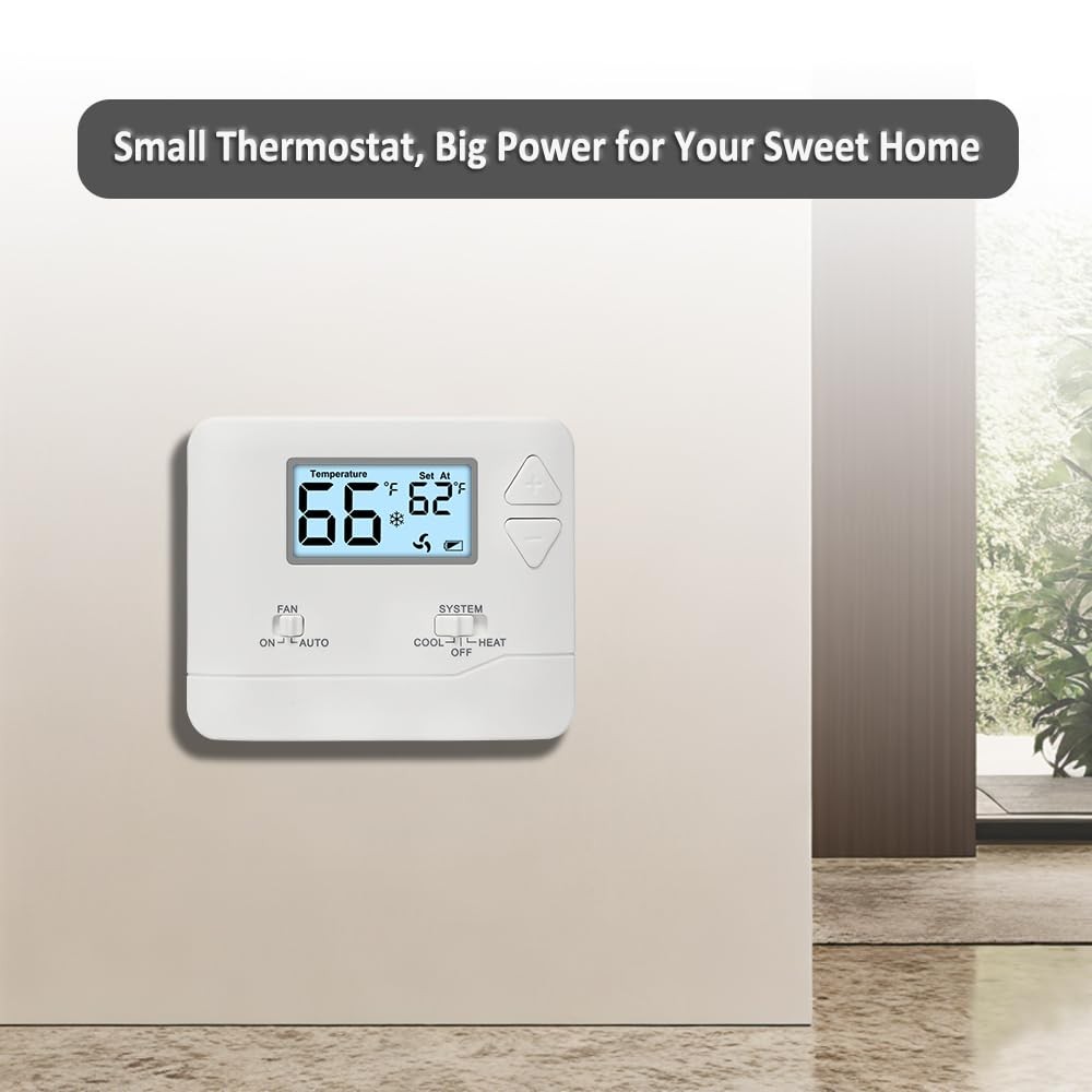 NonProgrammable Thermostat for Home, Digital Energy-Saving Thermostat,Single-...