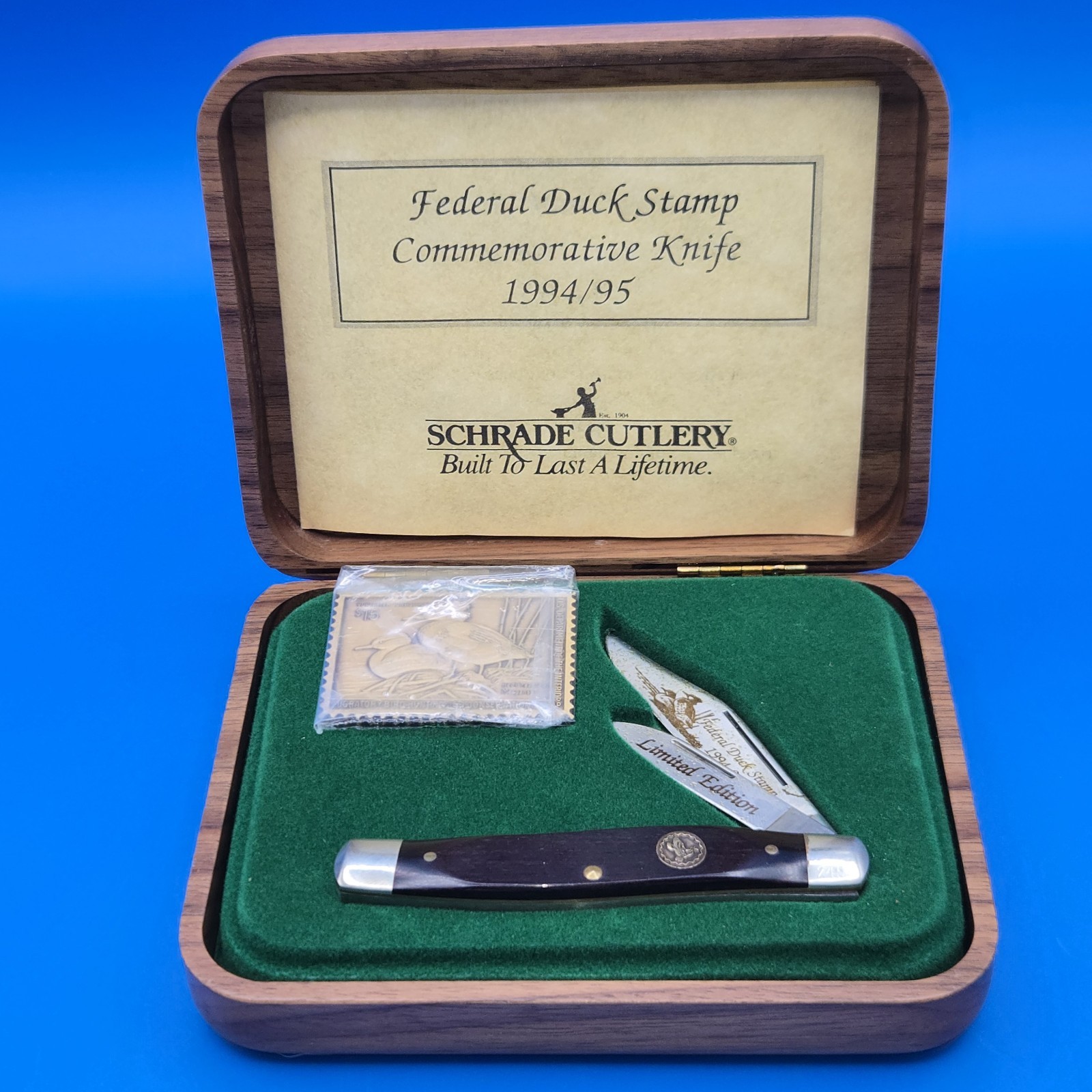 Vintage Federal Duck Stamp  1994/95 Limited Edition Schrade Knife All Paperwork!