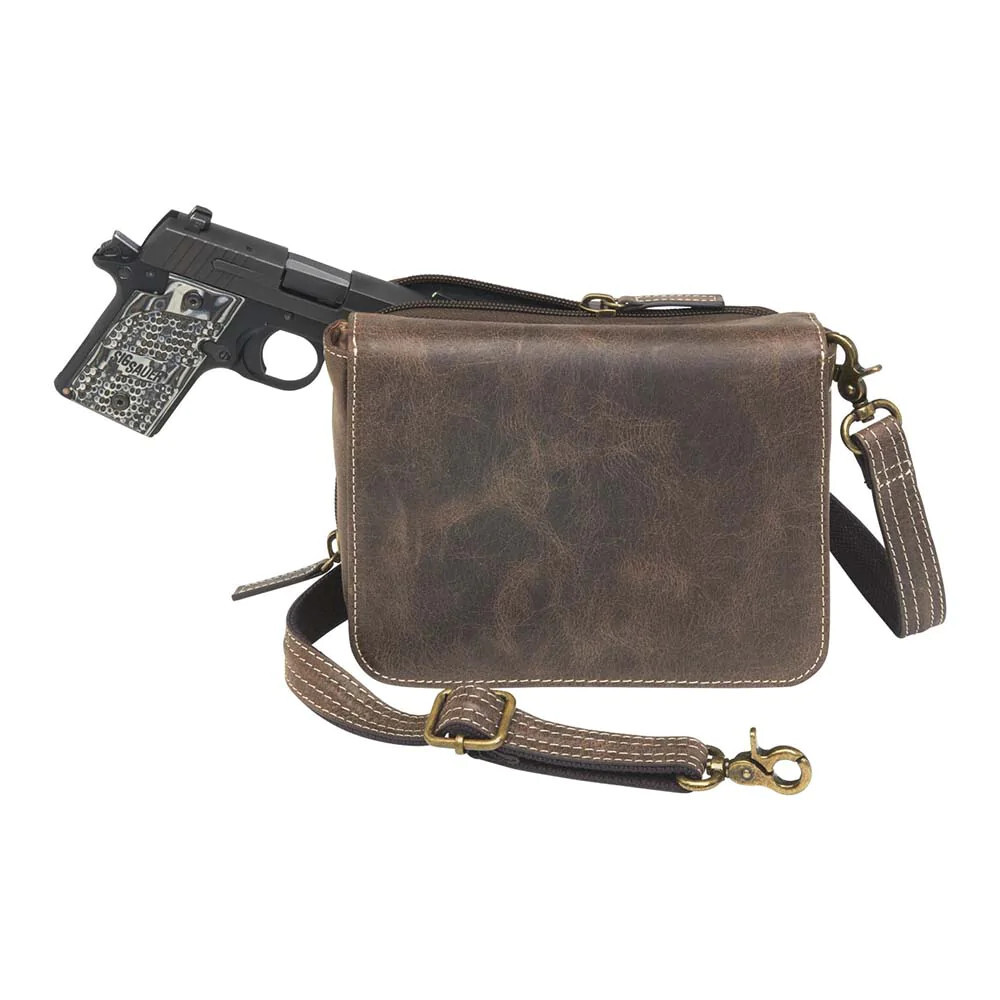 Distressed Buffalo Leather Cross Body Organizer