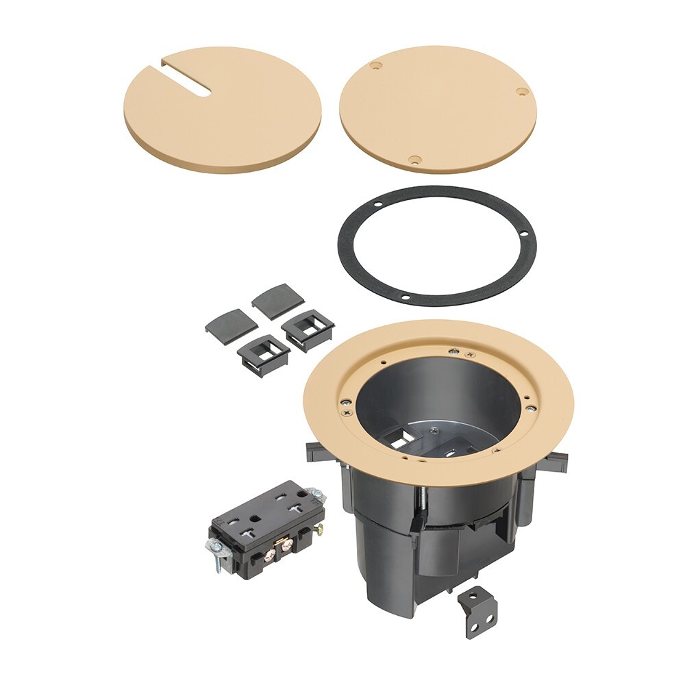 *OPEN BOX* Arlington® FLBR5420LA Floor Box Kit, Recessed Wiring, Light Almond