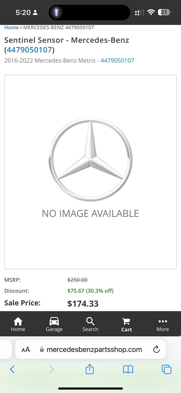 Sentinel Sensor - Mercedes-Benz 4479050107