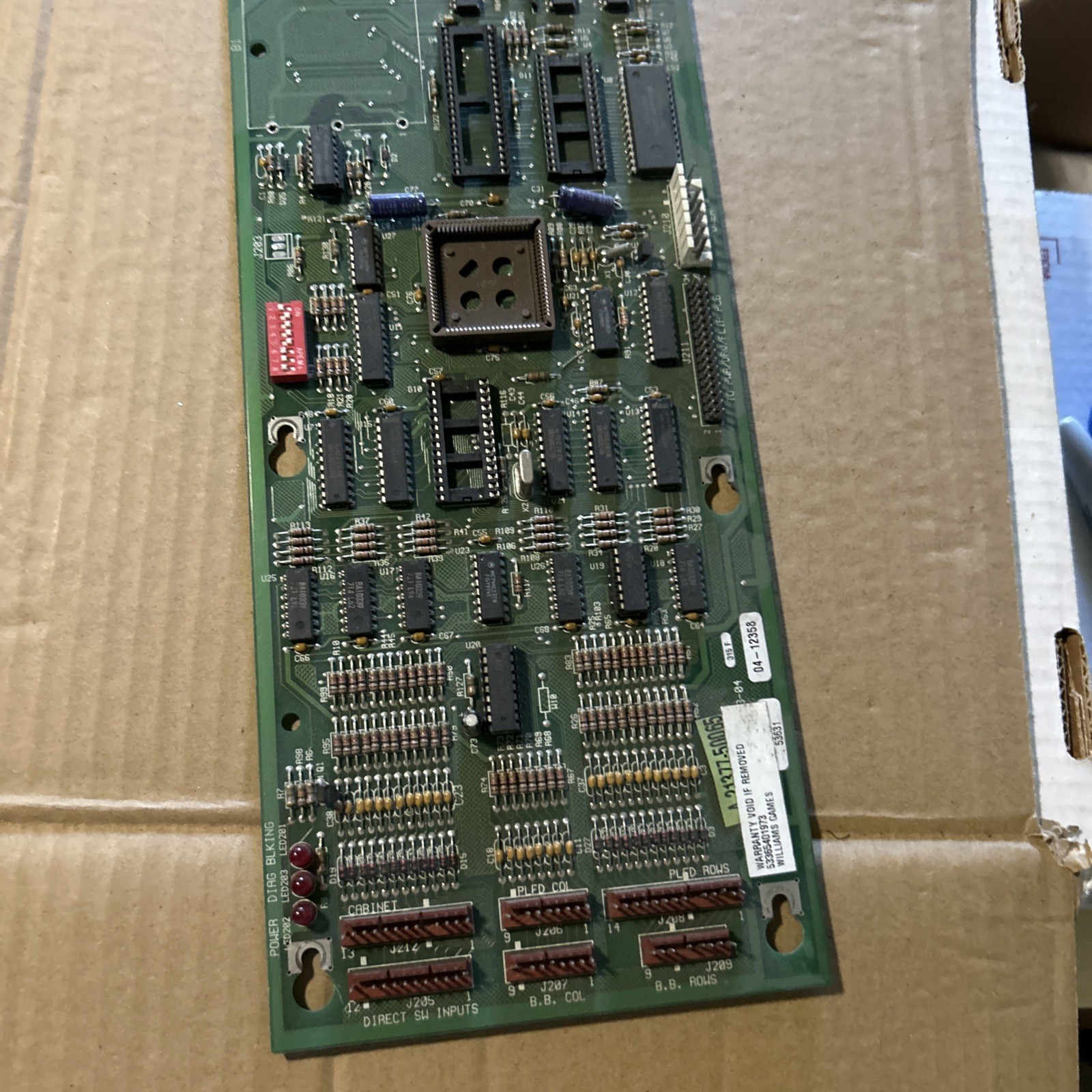 Untested Bally Mpu  CPU 5764– 14823–04 Pinball Pcb Board C87-17