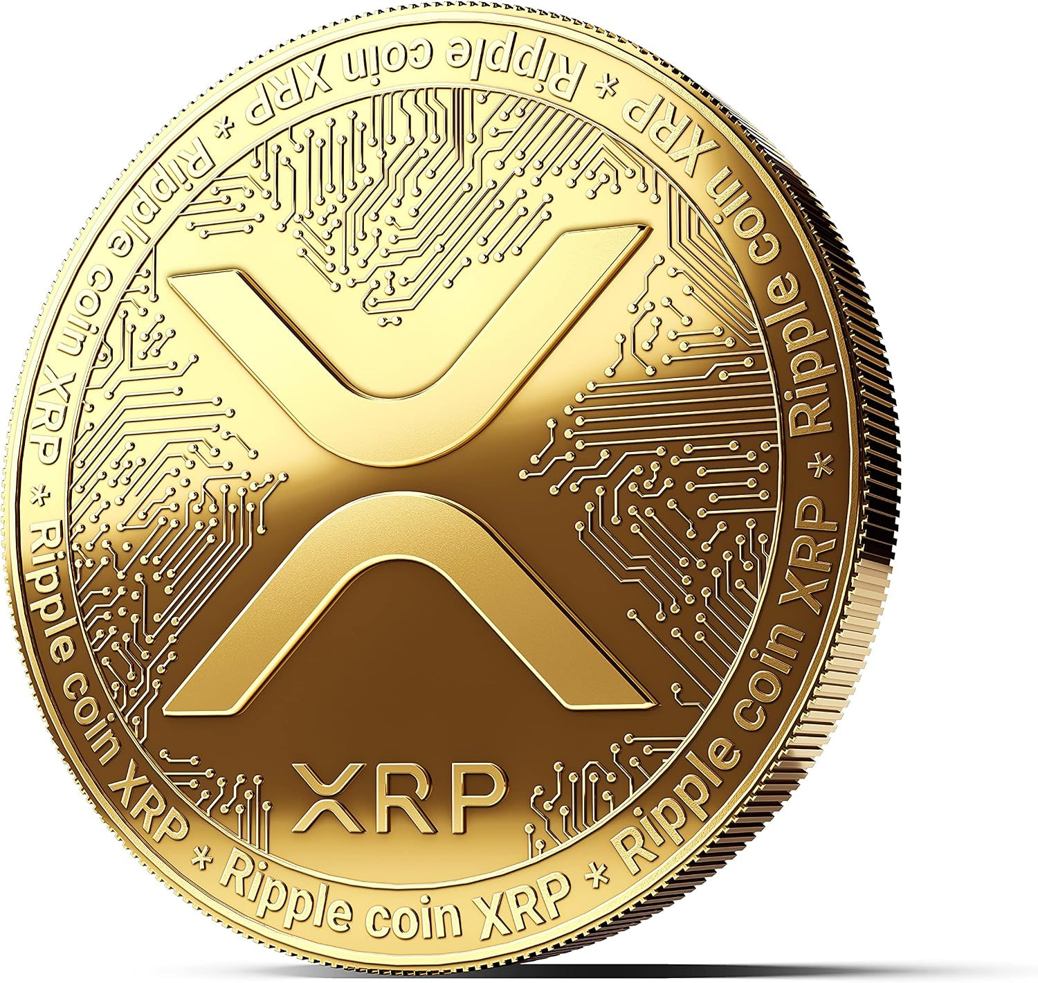Physical XRP Coin Plated with 24-Carat Gold. A Real Collector‘s Item with Protec