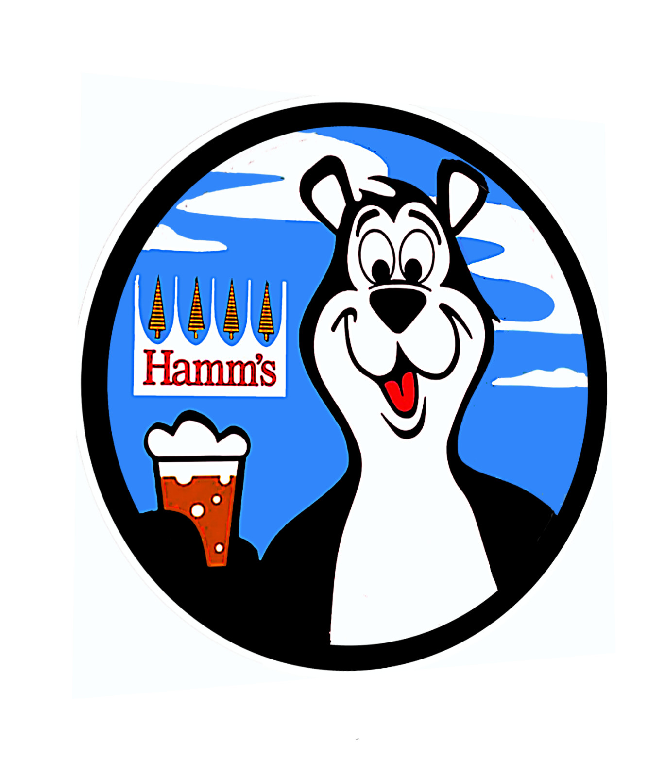 Hamm's Beer Sticker Decal Sign Vintage Replica  Hamm's Bear Drinking Brewski