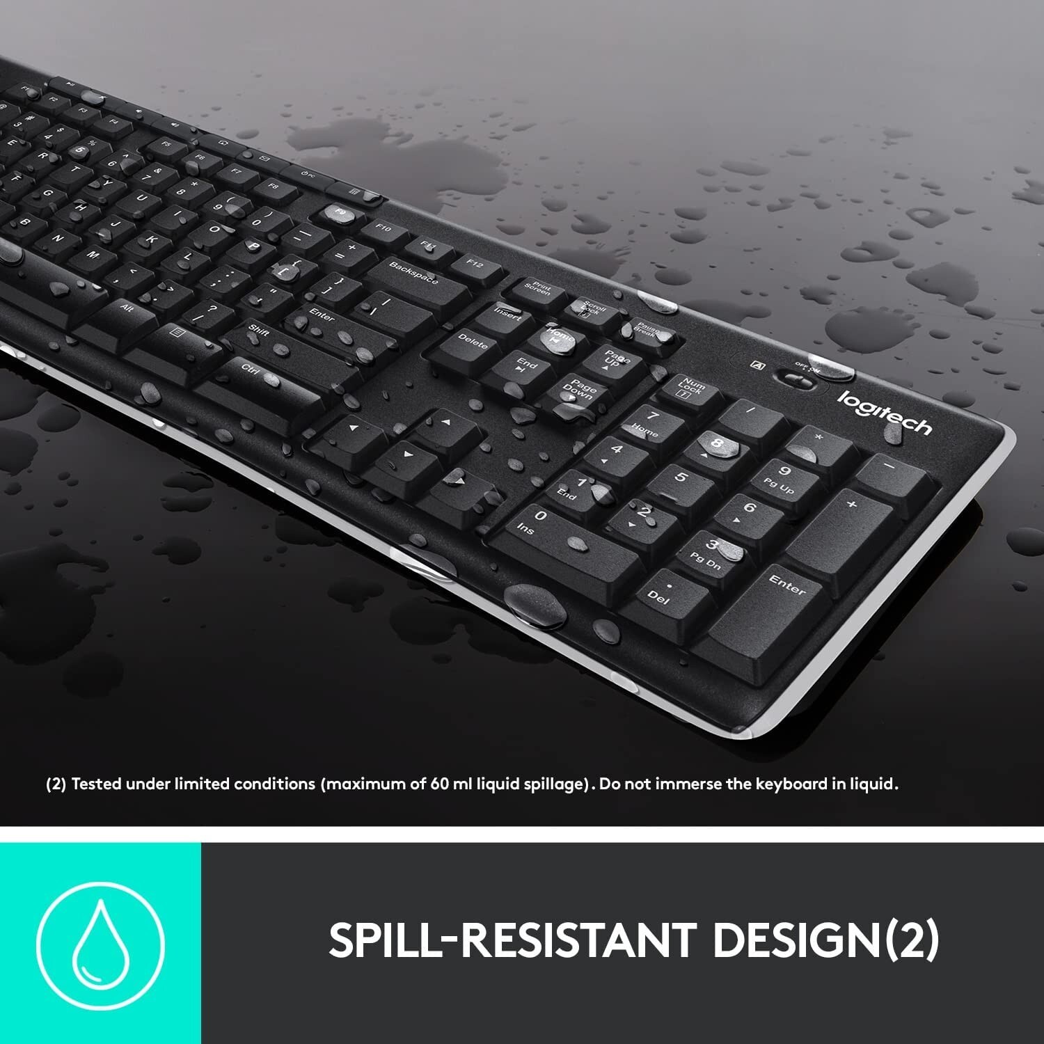 (NO USB RECEIVER) Logitech K270 Wireless Keyboard Windows/MAC Full Number Pad