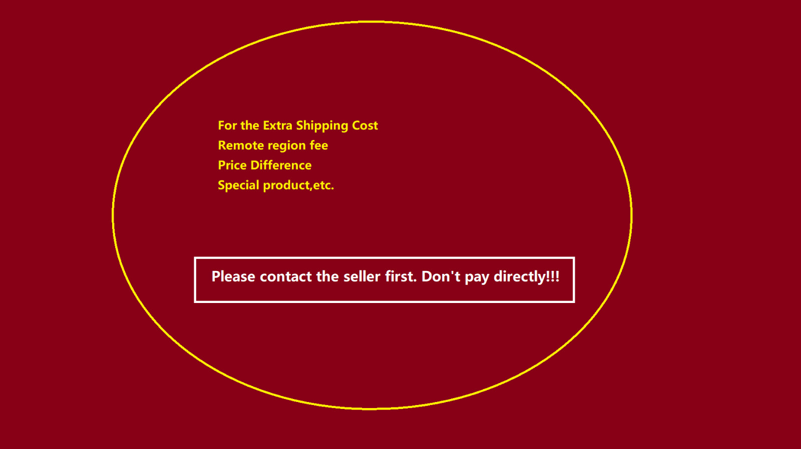 Cost for Special product/Shipping Cost / Remote region fee / Price Difference
