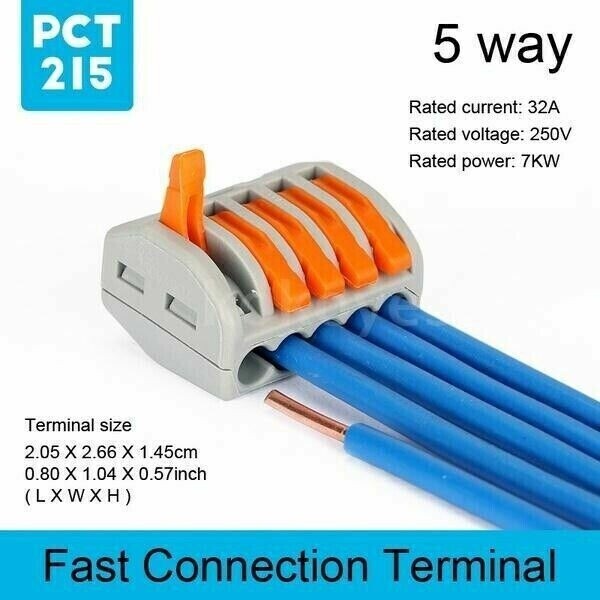 60X Reusable Electrical Connectors Wire Block Clamp Terminals Cable For Wago 222
