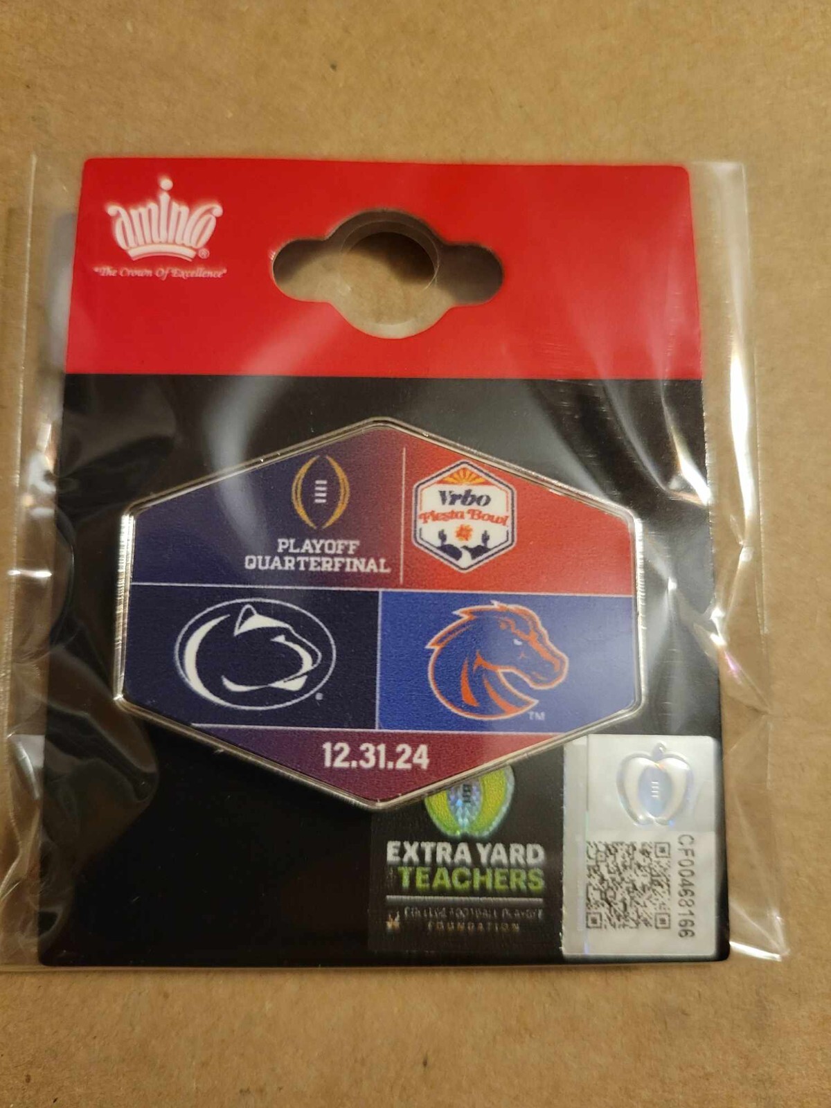 2024 Fiesta Bowl Penn State Nittany Lion Boise State CFP Quarterfinals Lapel Pin