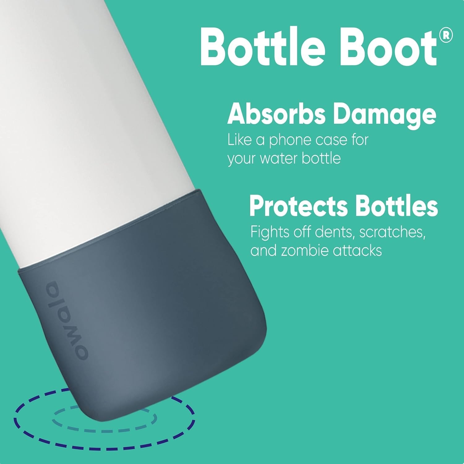Silicone Boot - Blue 32 Oz Water Bottle Protector with Slip Resistance