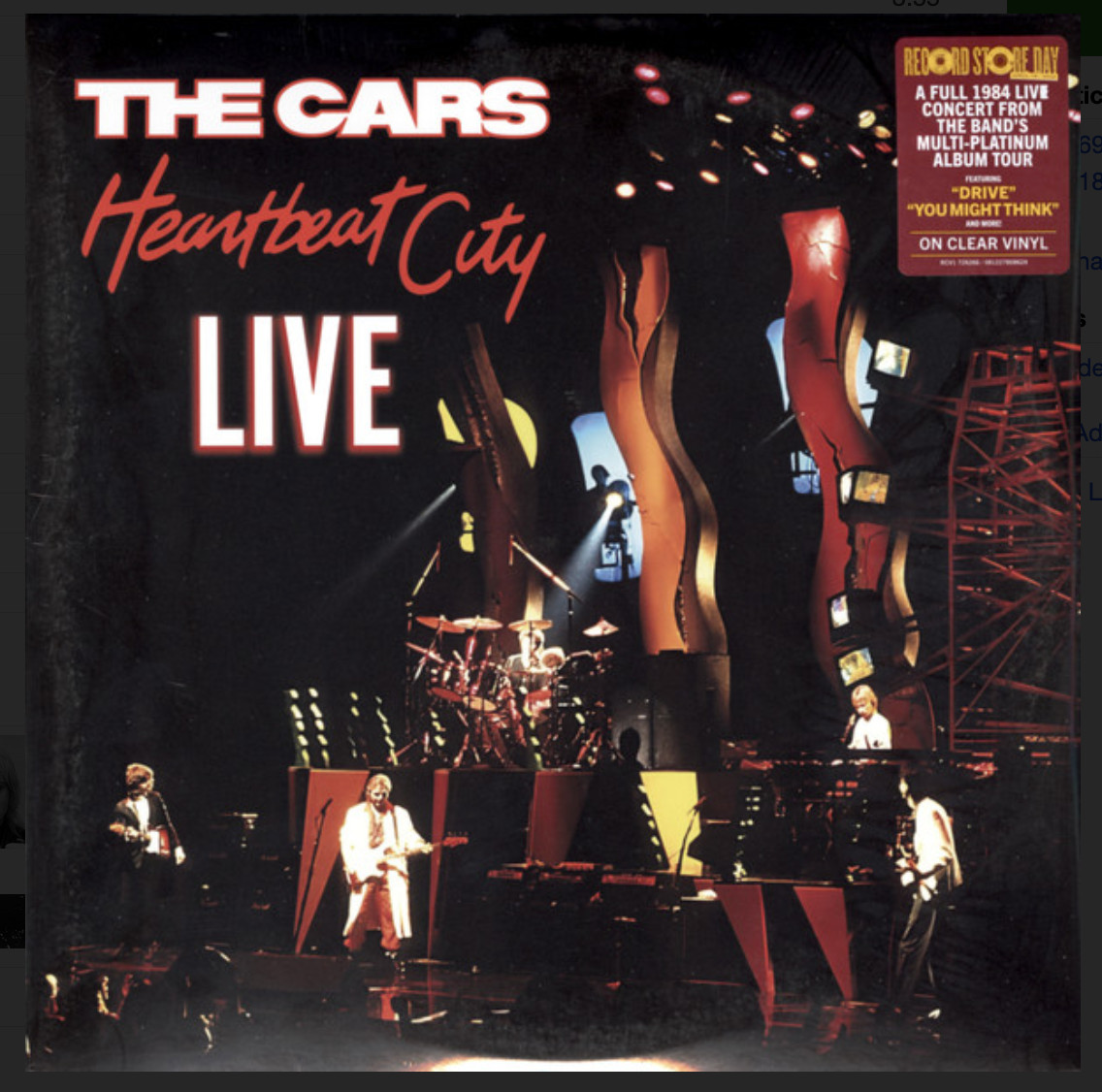 THE CARS Heartbeat City Live RSD 2026 2LP Vinyl Record SEALED!
