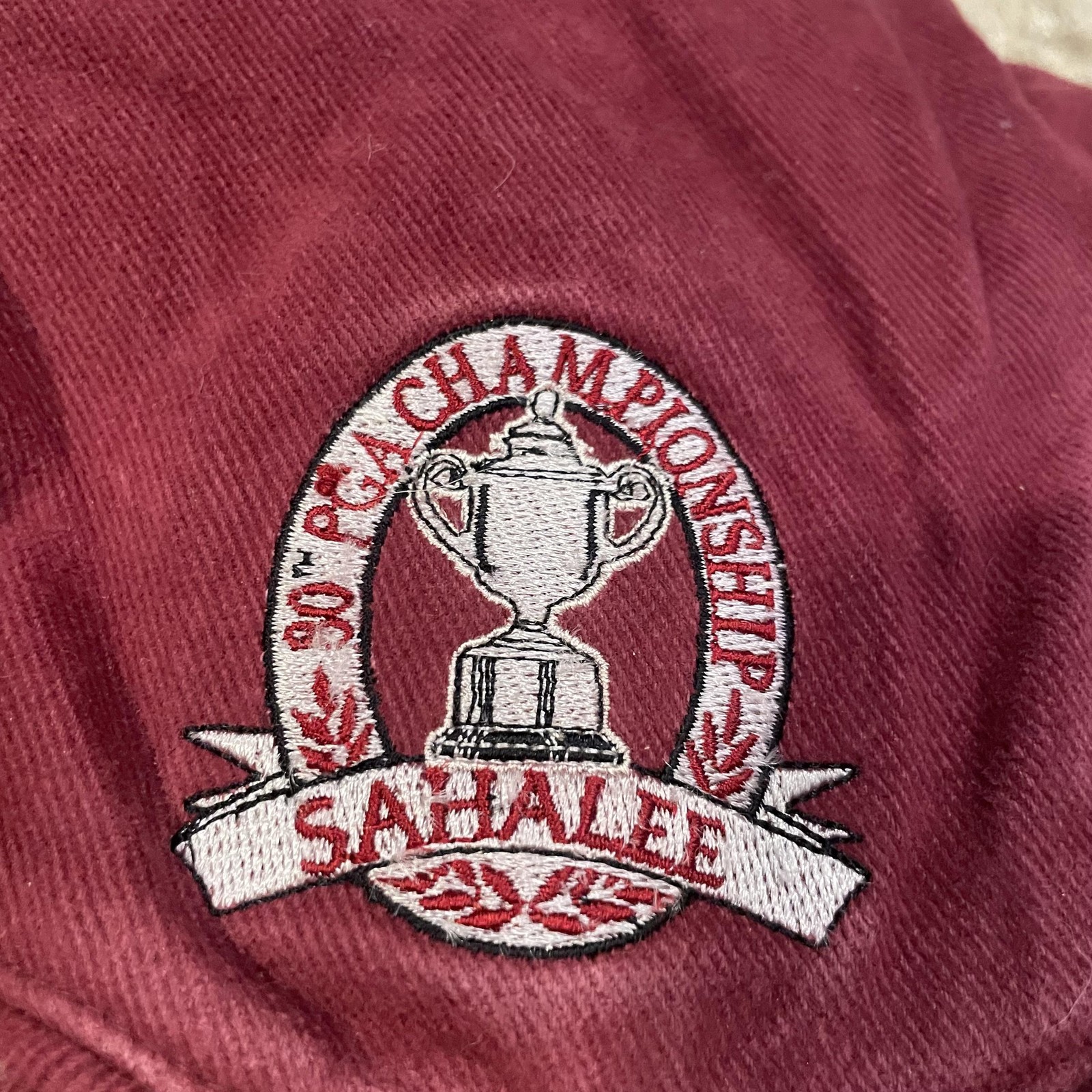 Vintage 80th PGA Championship Sahalee Golf Newsboy Hat Mens S/M Red Drew Pearson