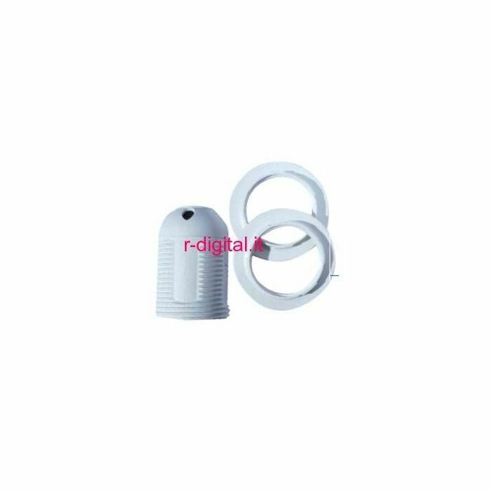 WHITE GINYUS THREADED LAMP HOLDER E27 SOCKET LIGHT BULB HOLDER