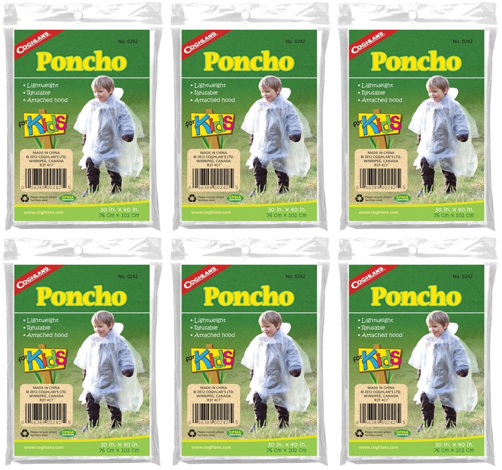 Coghlan's Poncho for Kids (6 Pack)
