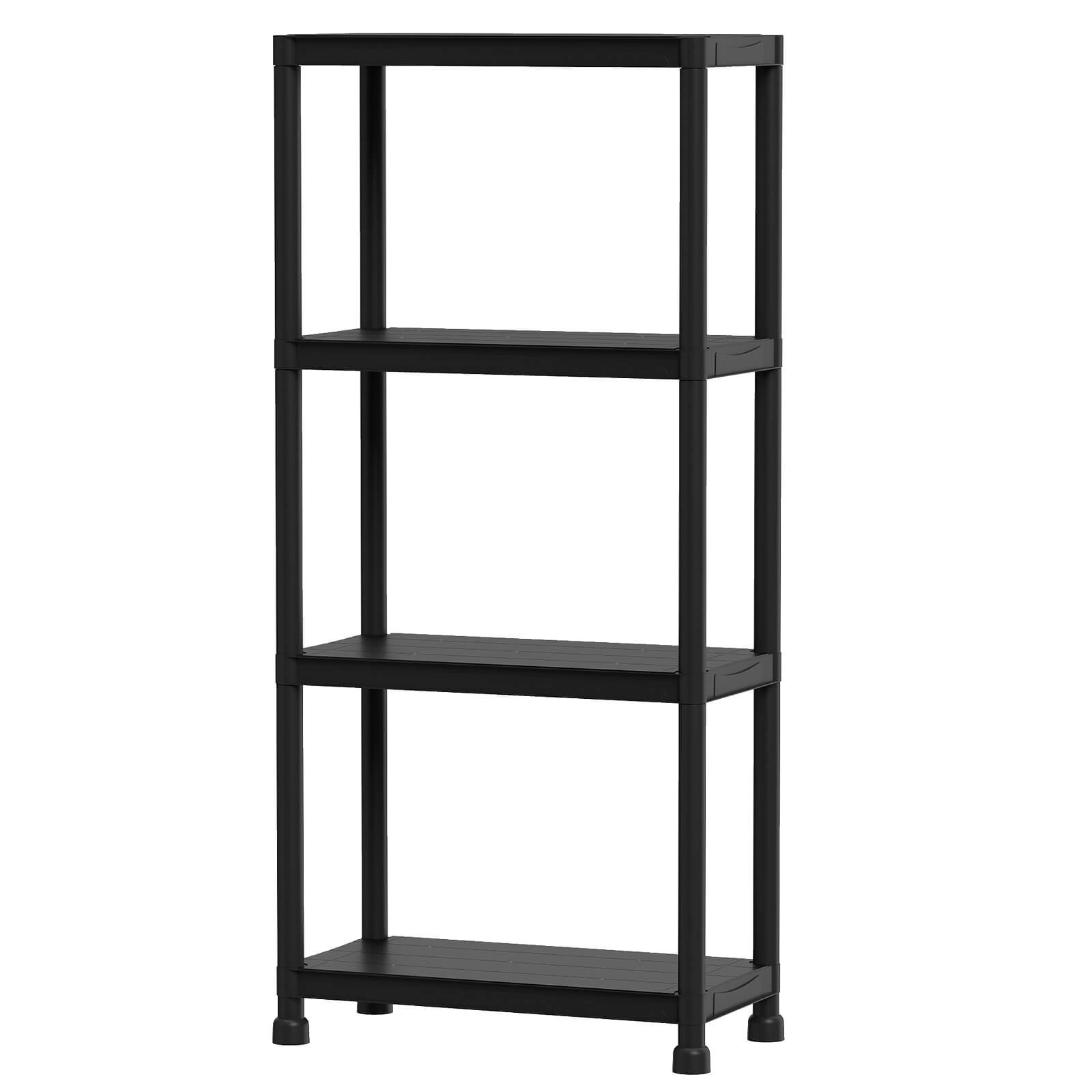 4-Tier Heavy-Duty Plastic Storage Shelves, Freestanding Garage Shelving Unit