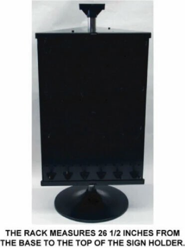 3 Sided Plastic Black Counter Top Peg Board Spinner Rack Display with Hooks