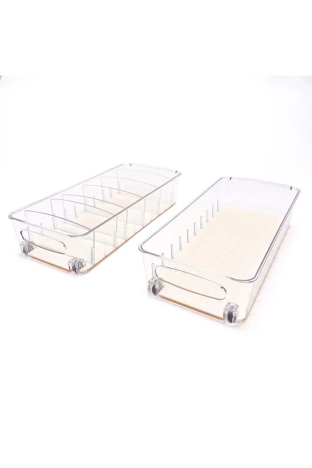 C e ll a 2-Pack Low Wall Rolling Bins w/ Dividers White