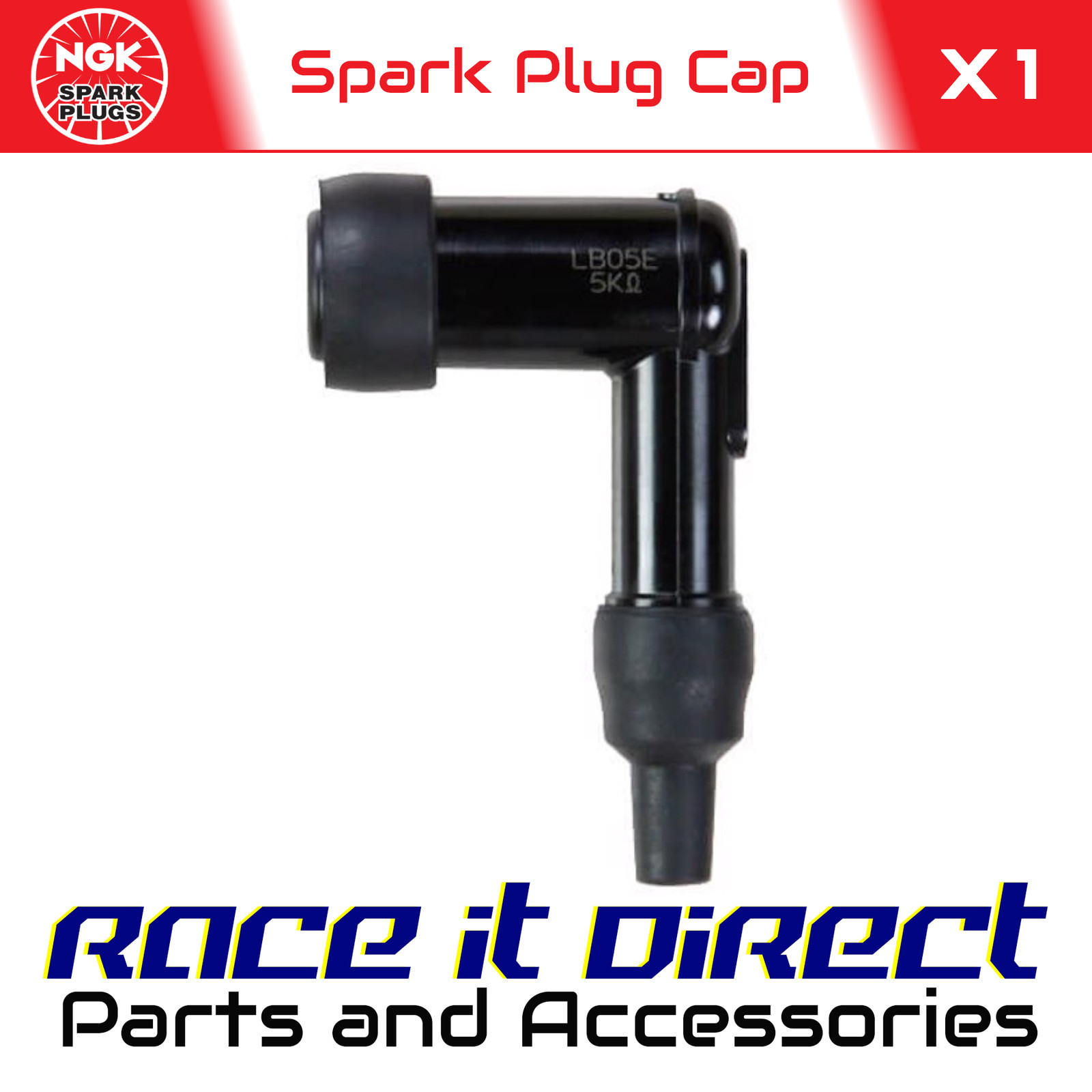 NGK Spark Plug Cap LB05E Black (8031) For Solid Terminal Plugs