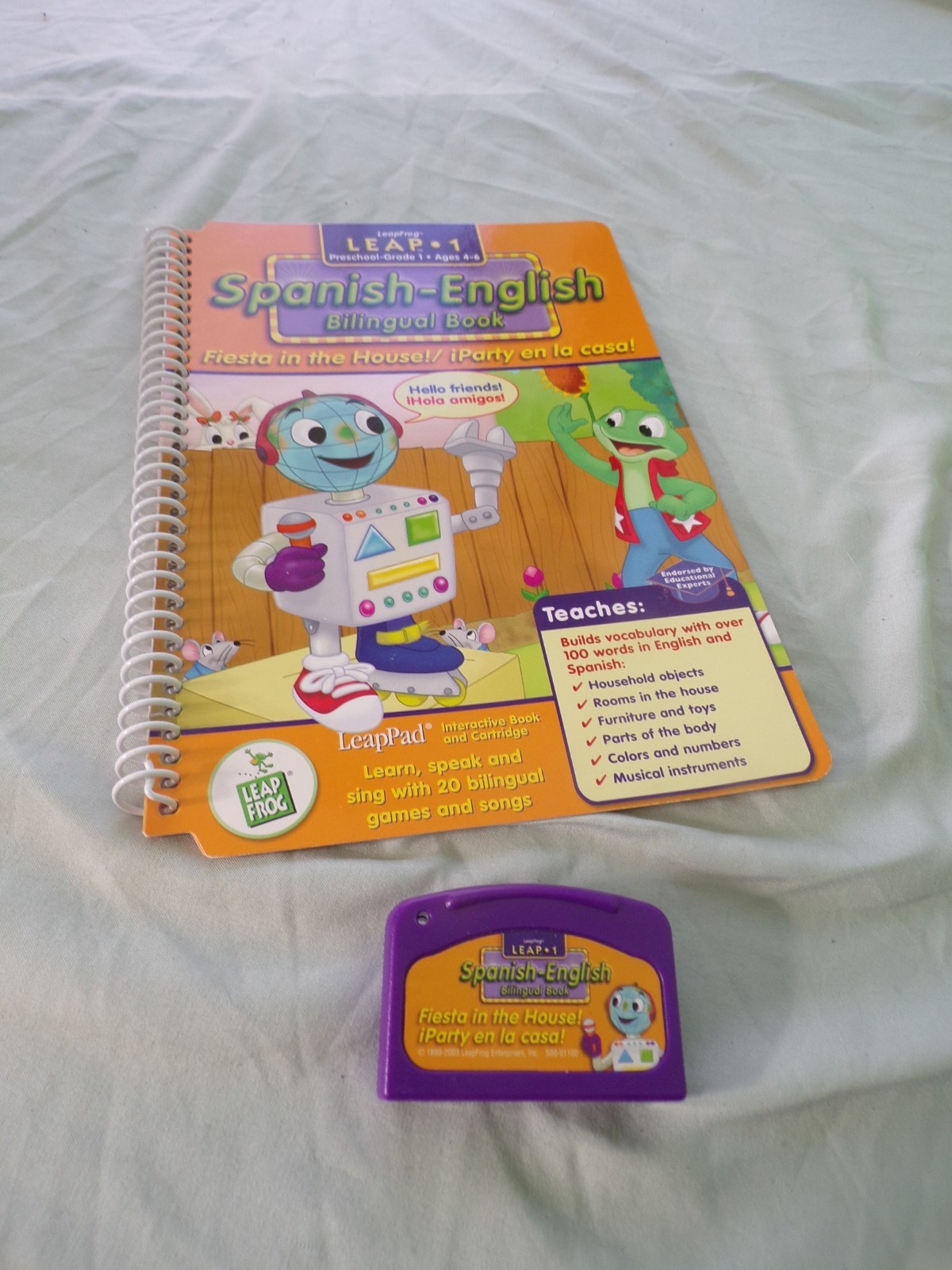 LeapPad Leap 1 Spanish English Bilingual Book and Cartridge Fiesta in the House