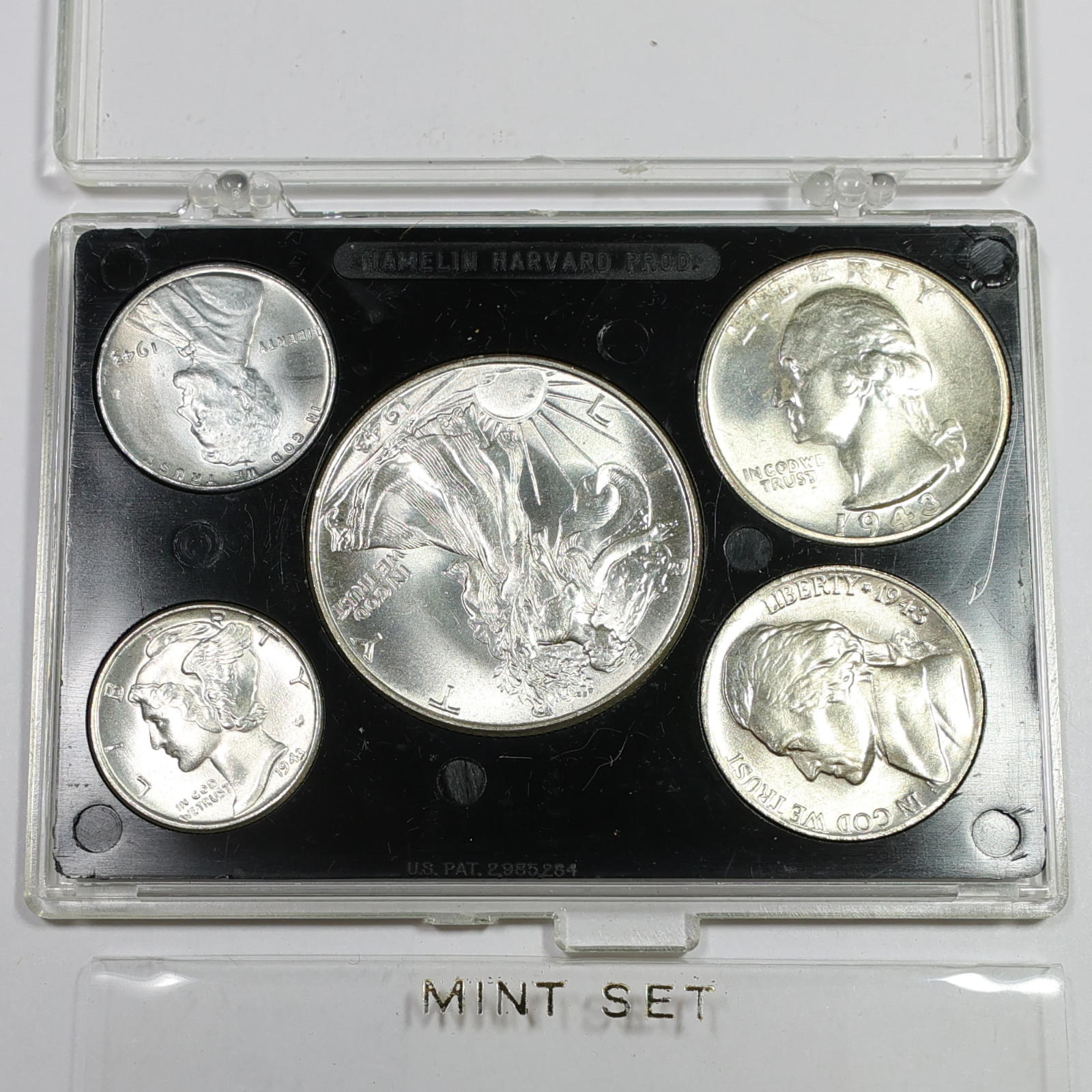 1943 P Silver 5 US Coin Mint Penny Nickel Dime Quarter Half Dollar Set #59036C