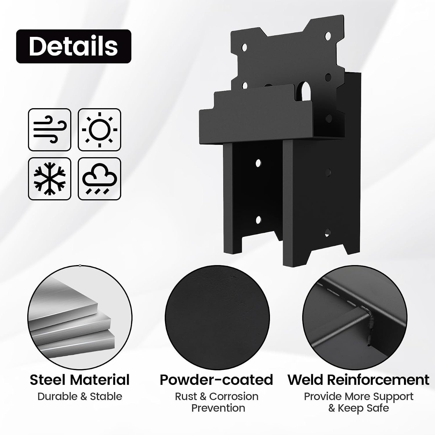 Rust-Resistant Deer Stand Brackets 4-Pack, Supports Up to 2000 lbs for Platforms