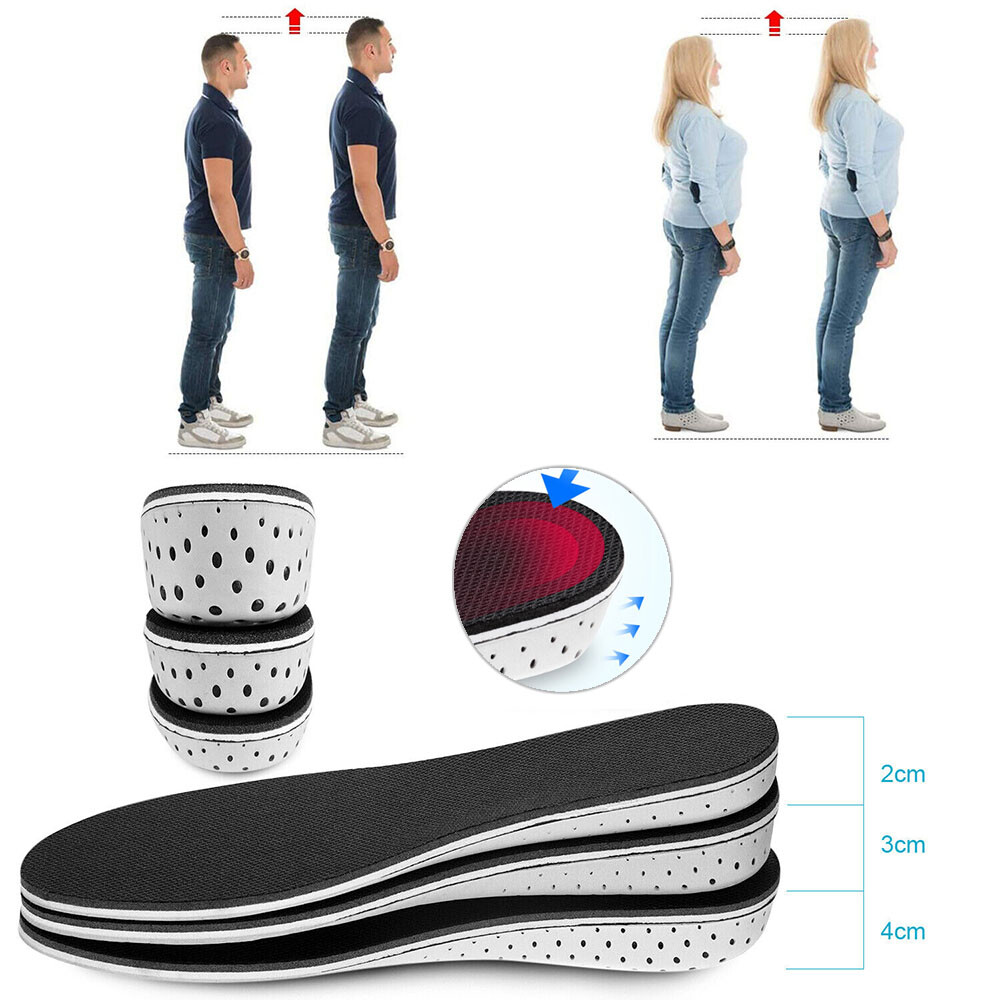 EVA Invisable Height Increase Shoe Insoles Heel Lift Breathable Shock Absorption