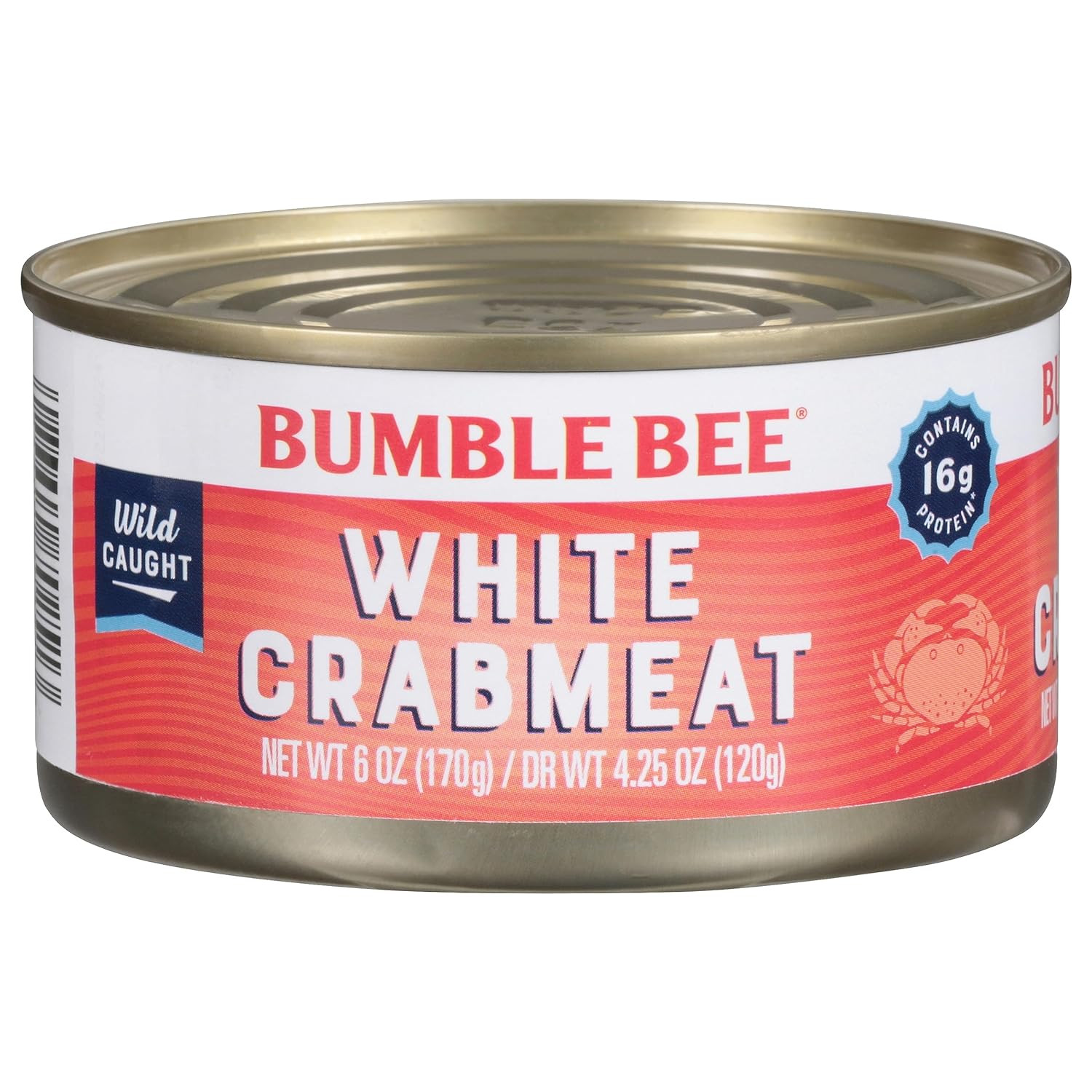 Wild Caught White Flake Crab Meat, 6 Oz Can, 16G Protein