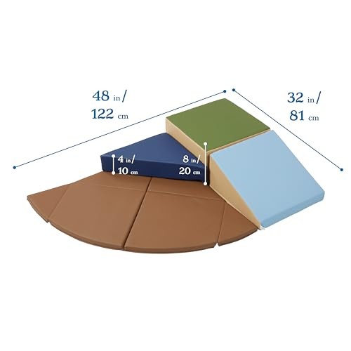 ECR4KIDS SoftZone Junior Adventurer's Summit Ramp, Corner Climber, Earthtone