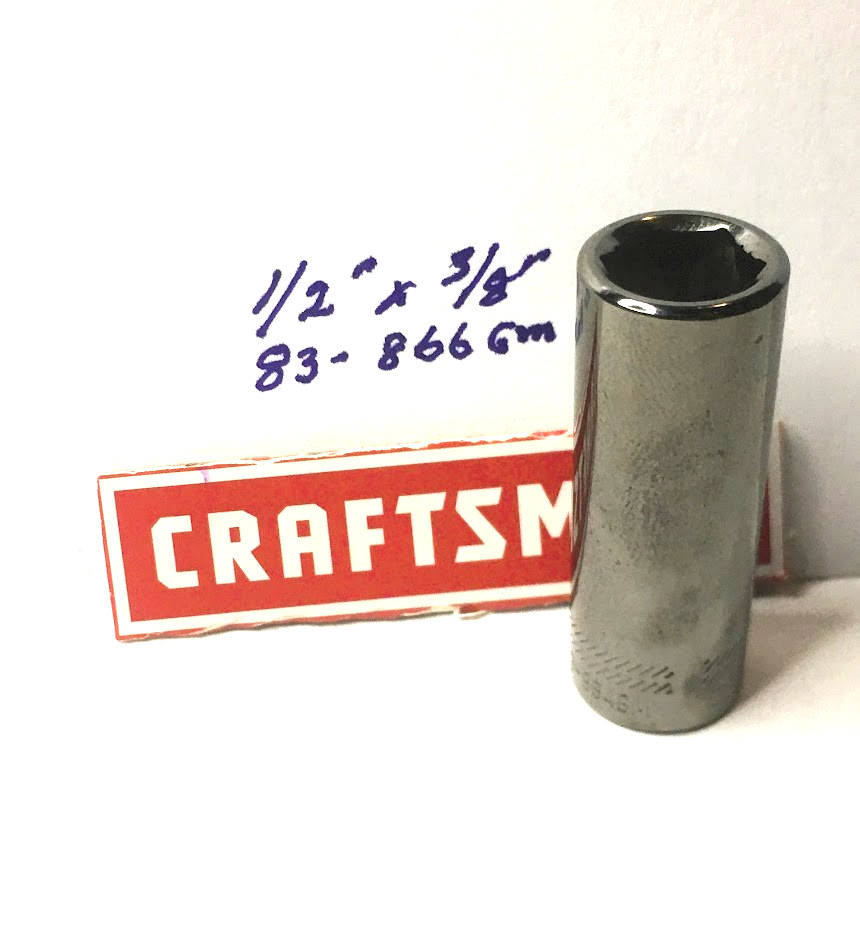 Craftsman  1/2" x 3/8" Dr  Deep Socket 83-866GM Gunmetal Chrome 6Pt Free Ship