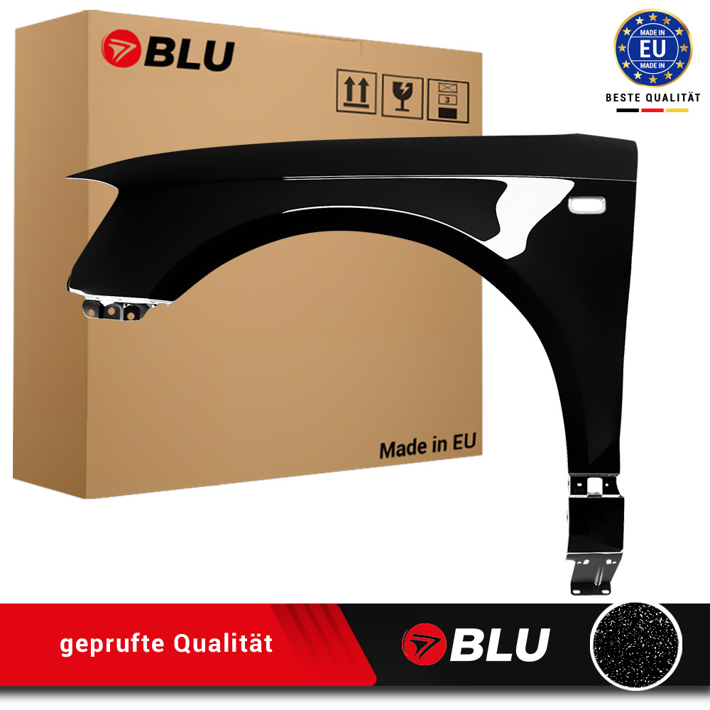Fender For Audi A3 8P LZ9Y Left Black 2003-2008 Front Painted Zinc Plated