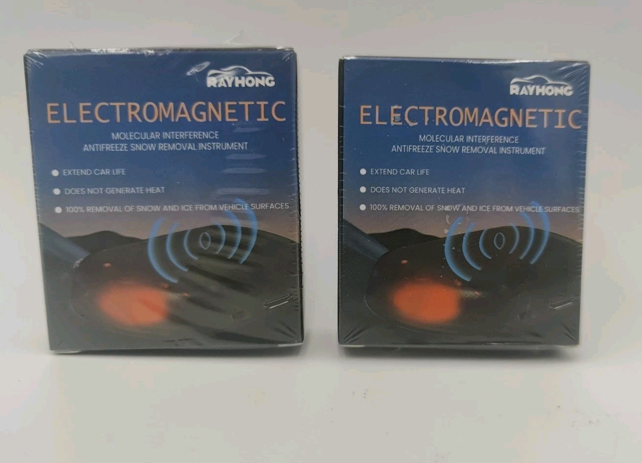 Electromagnetic Snow Removal Device – 2 Pack Car Defroster Ice Melt Portable