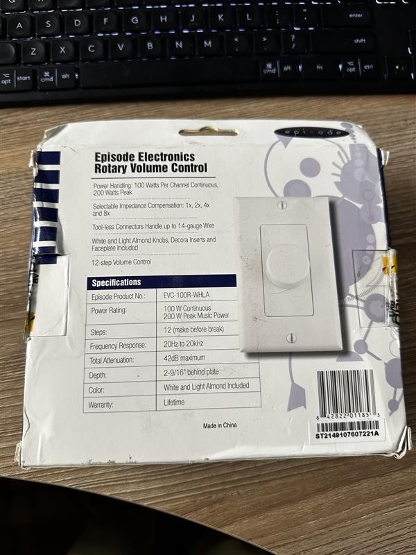 Episode EVC-100R-WHLA Rotary Volume Control