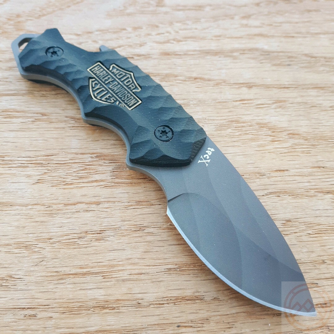 Case TecX Harley Fixed Knife 2.5" Stainless Steel Full Blade Black G10 Handle