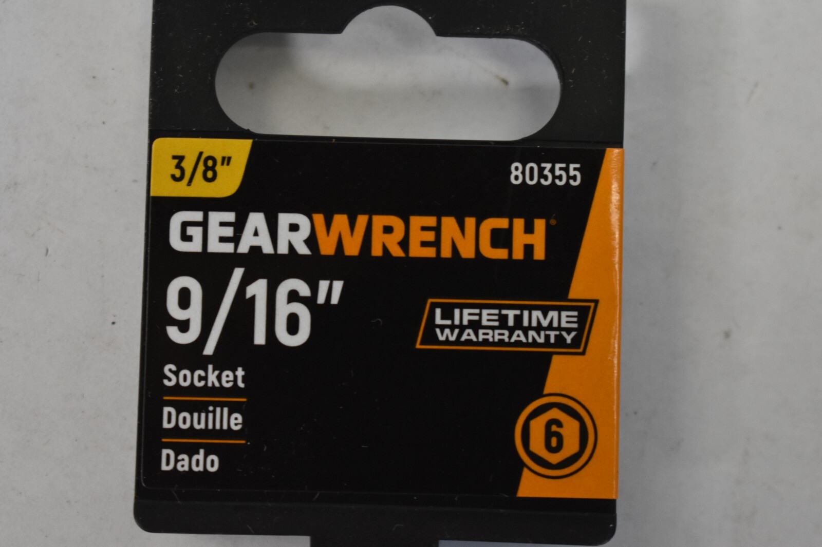 Gearwrench 9/16" Socket 3/8" Drive 6 Point Chrome Plated 80355 Hardware Tool