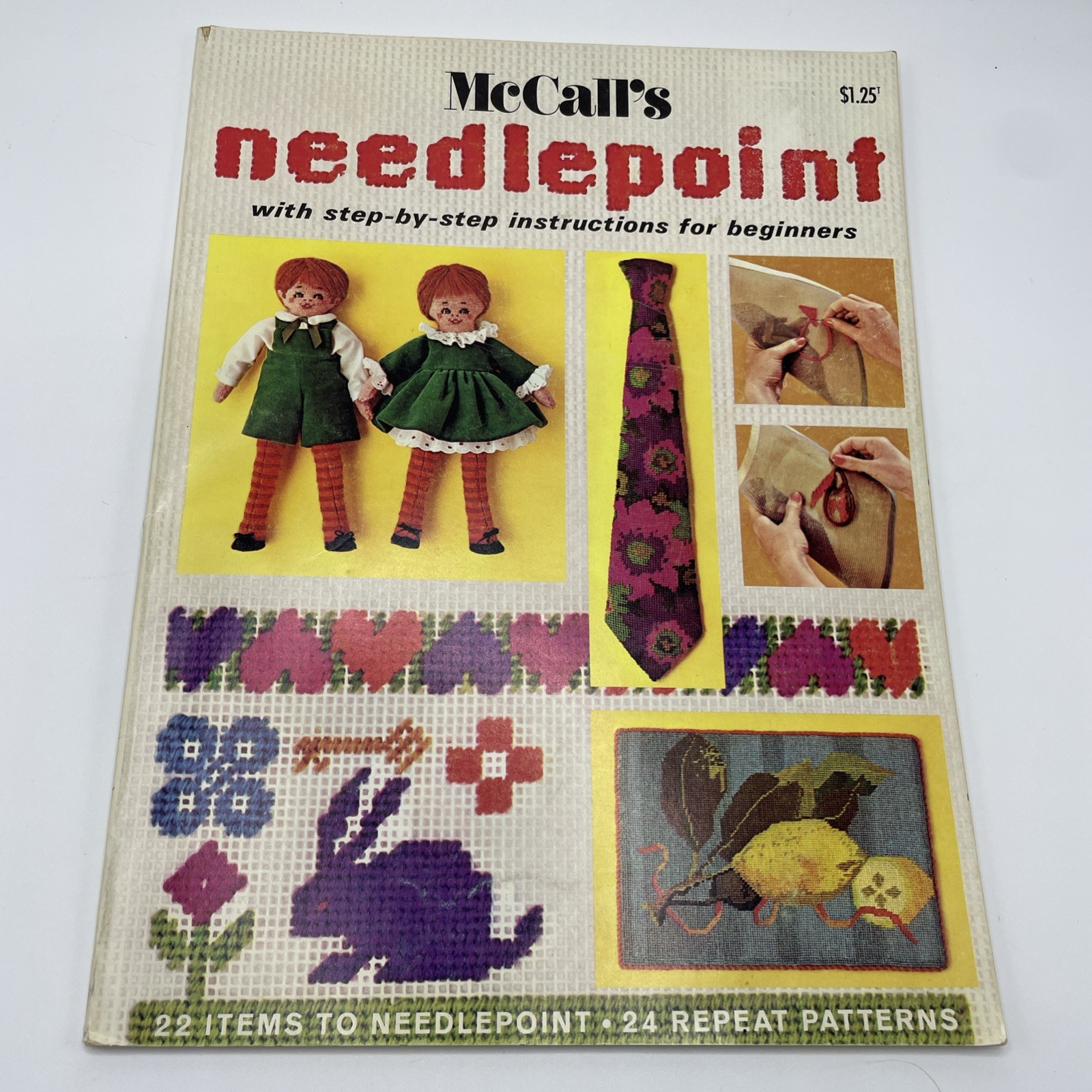 Vintage McCall’s Needlepoint Project Magazine Book 2 1972 Craft embroidery
