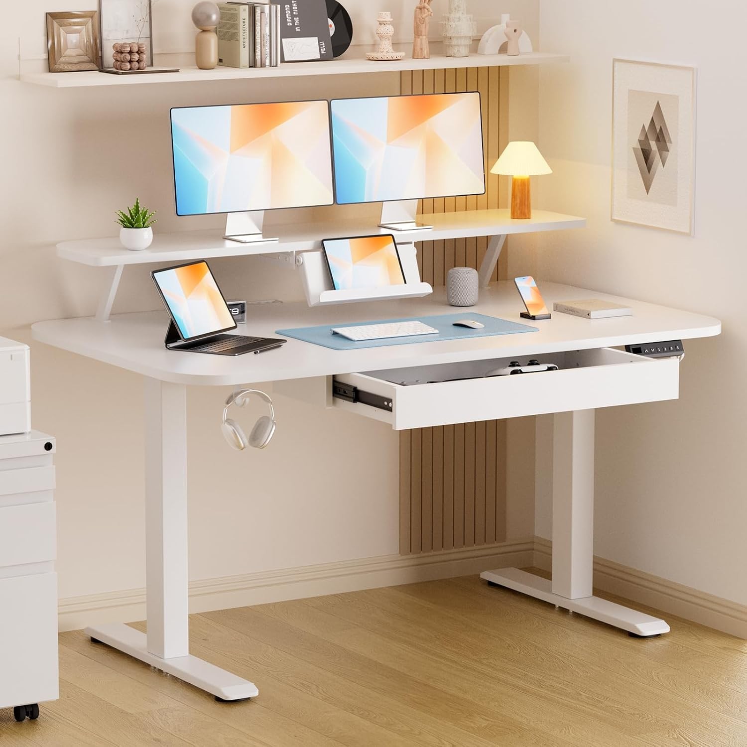 Standing Desk with Drawers – 48x24" Height Adjustable