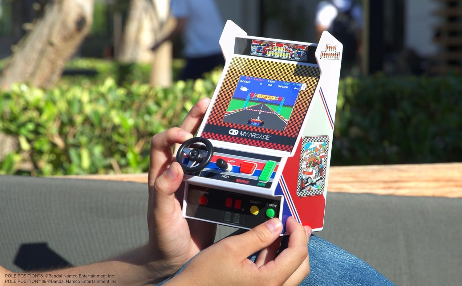 Pole Position Racing Player: Retro Mini Arcade Game Console with 2 Games. Real R