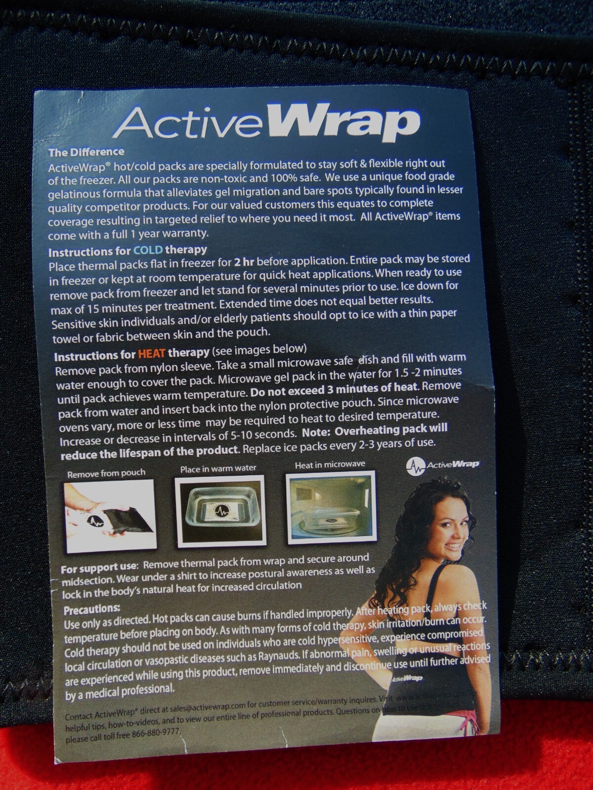ACTIVE WRAP ~ HEAT & COLD THERAPY SYSTEM~ BACK WRAP ~ SIZE LG-XL