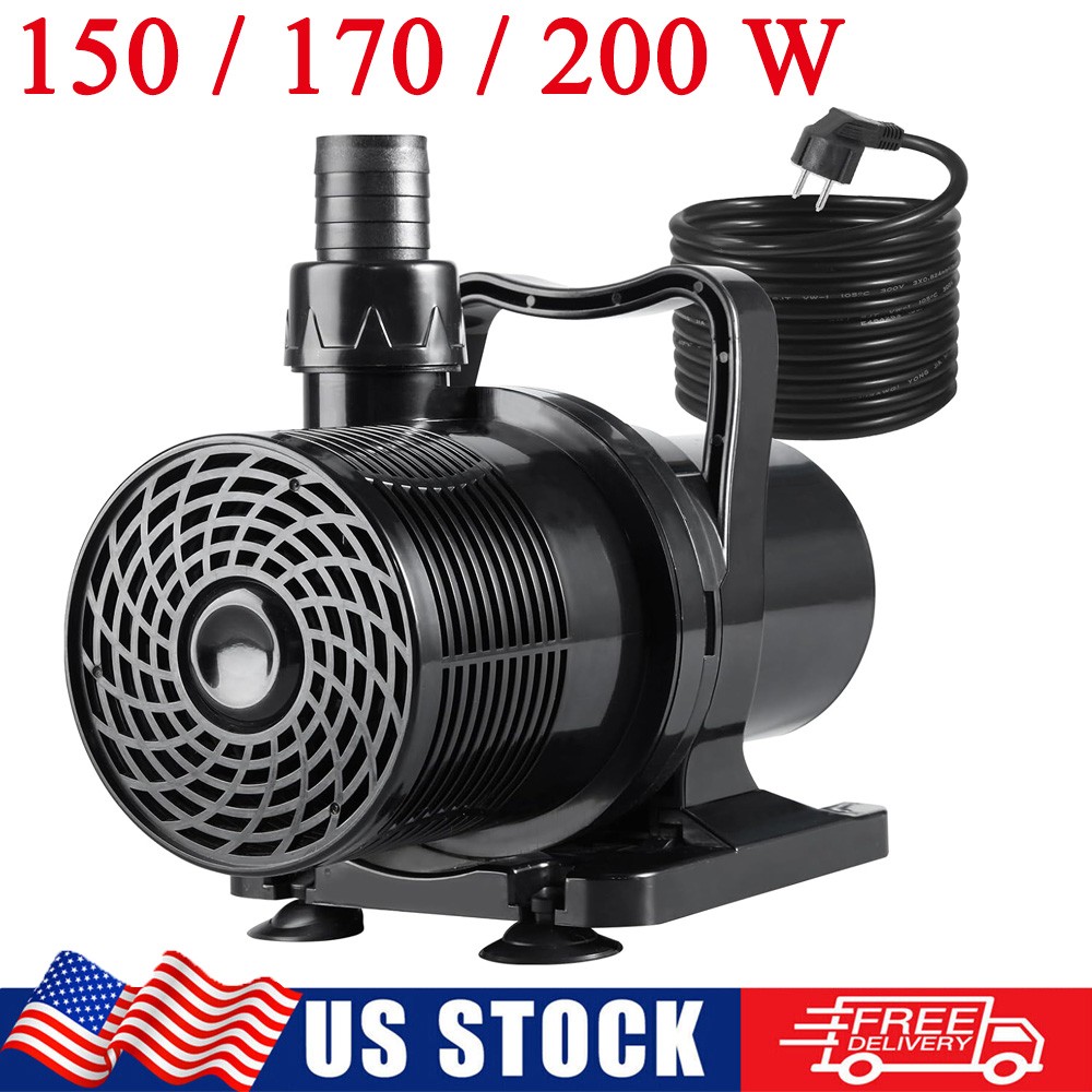 150/170/200 W Submersible Water Pump Pond Aquarium Pump 180° Adjustable Outlet