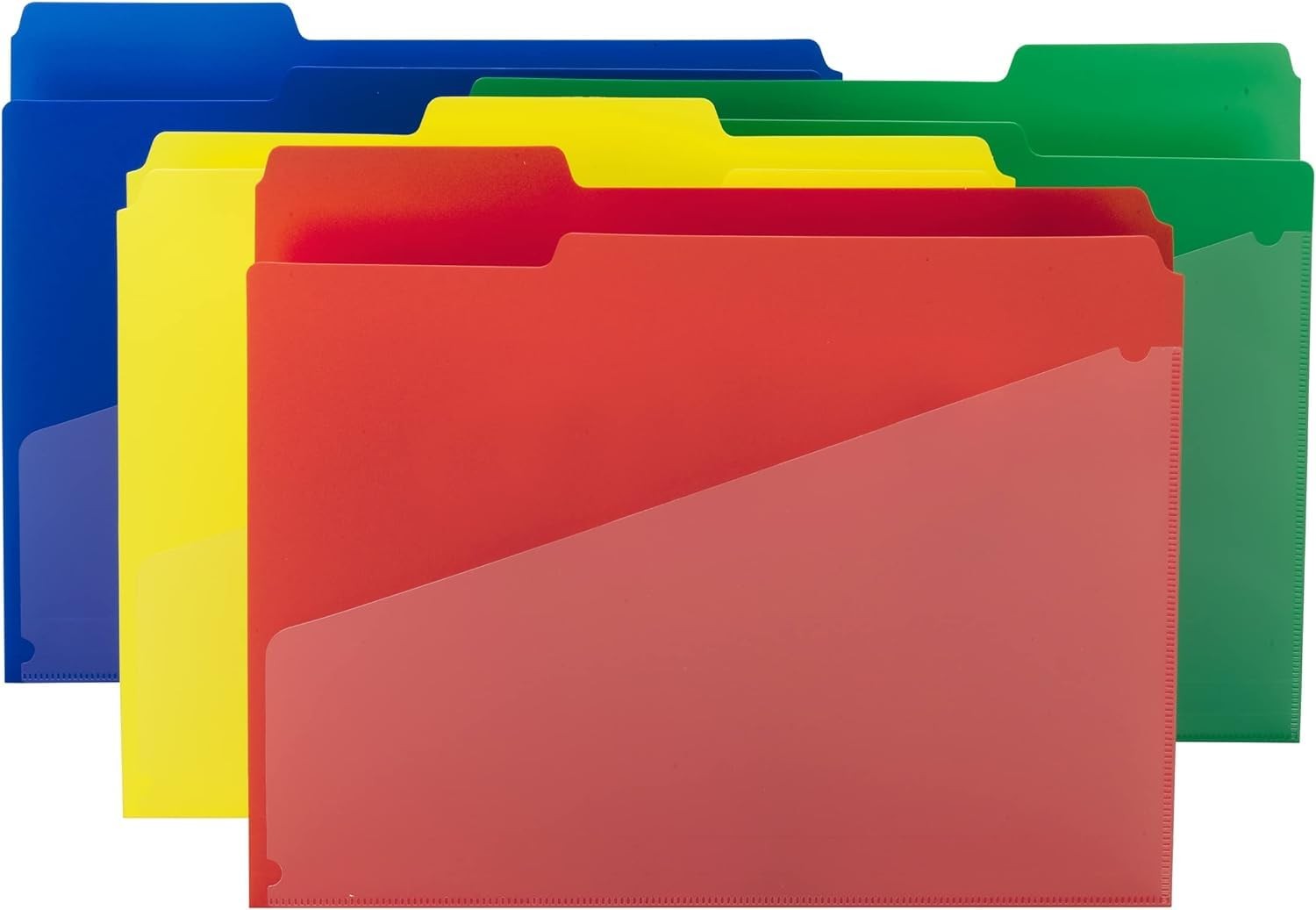 24 PCS Letter Size Poly File Folder Pocket 1/3Cut Tab Document Organizer