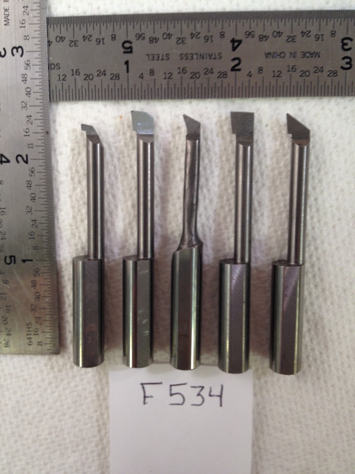5 USED 5/16" SHANK MINI CARBIDE BORING BARS HEAD SIZES .170-.225" ish USA (F534)