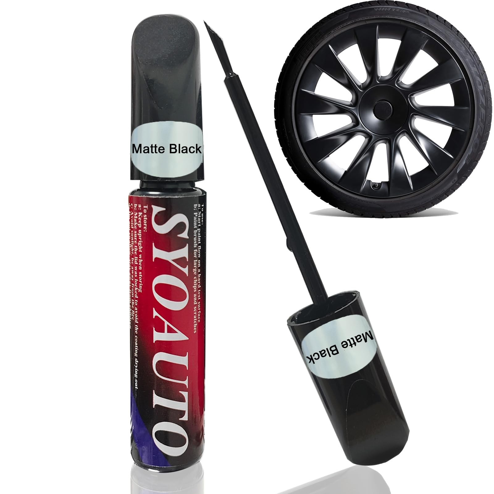 Matte Black Rim Touch Up Paint For Tesla Model Y 20" Induction Wheel Touch Up...