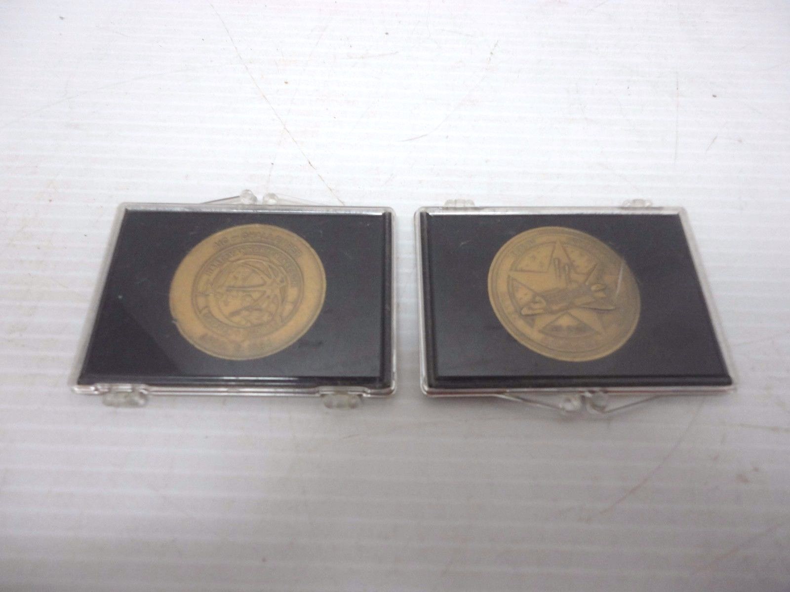 Lot of 2 NASA Challenger 1984 & Columbia 1982 Bronze Medallions Medals Space