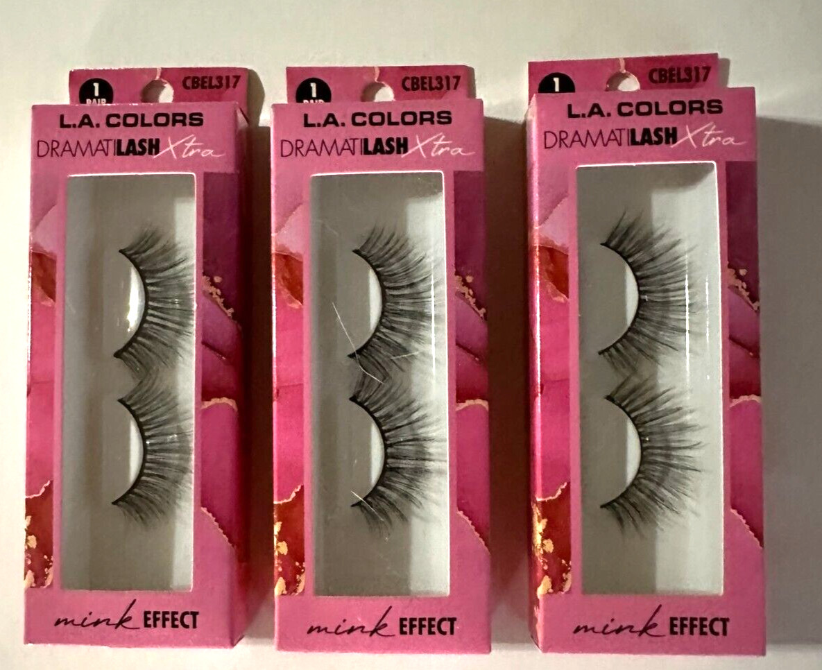 3 PK L.A. Colors Dramatilash 1 Pair Each Mink Effect